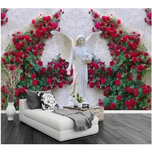 Custom photo mural 3d wallpaper Rose angel courtyard TV background wall Home decor 3d wall murals wallpaper for living room