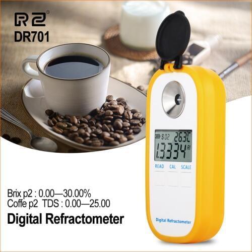 RZ Digital Refractometer Brix Coffee Sugar Meter TDS 0-25% Concentration Meter Portable Handheld Electronic Refractometer