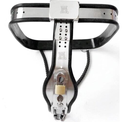 Stainless Steel Silicone Sexy Pants Female Chastity Belt Cbt BDSM Bondage Metal Chastity Lock Erotic Sex Toys For Women Adults