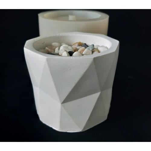 PRZY 3D Flowerpot Silicone Concrete Mold Geometry Tray Mould Cement Planter Mold Silicone Molds For Plaster Clay Crafts