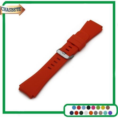 Silicone Rubber Watch Band for Samsung Gear S3 Classic / Frontier 22mm Men Women Resin Strap Belt Wrist Loop Bracelet Black Red