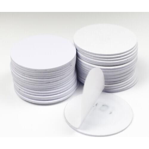 10pcs 125KHZ TK4100 EM4100 RFID Coin ID Card With Adhensive Sticker Read Only Diameter 25mm for Access Control