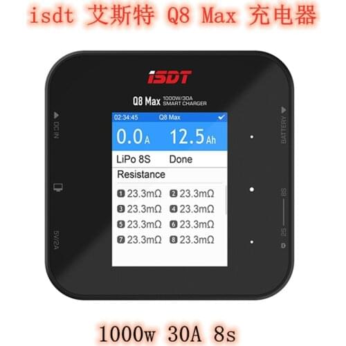 ISDT T8 Q8 MAX 1000W Smart Battery Balance Balance Charger For 1-8S Lipo Battery Airplane Racing Drone Helicopter