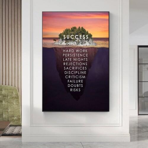 Inspirational Quotes Art Poster Wild Lion Letters and Prints Canvas Painting Decorative Wall Art Student Classroom Office Decor