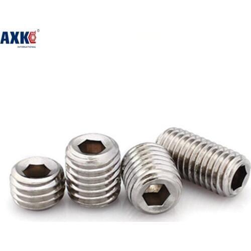 Parafusos Vis Tornillos Para Madera 2021 Axk 50pcs Din913 M1.6 M2 M2.5 A2 Stainless Steel Flat End Hex Socket Set Grub Screw