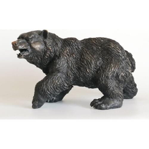 Bear Statue Sculpture Bronze European Wildlife Animal Figurine Vintage Brass Artwork Home Desktop Garden Decor