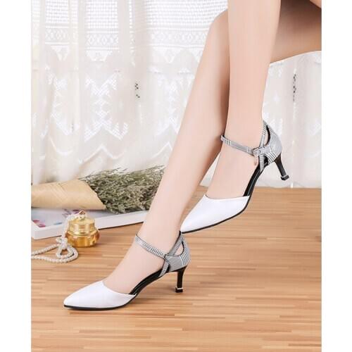 Women Shoes Pointed Toe Pumps Dress Shoes High Heels Shoes Wedding Shoes tenis feminino String Bead Side with Tenis U22-54
