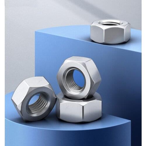1/10/50pcs A2 304 Stainless Steel Hex Hexagon Nut for M1M1.2M1.4 M1.6 M2M2.5 M3 M4 M5 M6 M8 M10M12 M16M20M24 M27M30M33Screw Bolt