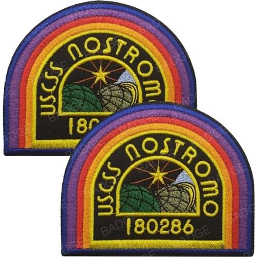1PC Space Force Explore Convenant USCSS Nostromo Patch Flight Wings Blue Officer Uniform Costume Comic Troop Rainbow BADGE