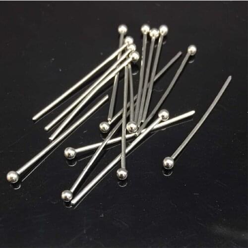 100pcs 20mm/25mm/30mm/40mm stainless steel sil Ball End Head Pins Findings Silver Tone Gauge Hypoallergenic DIY jewelry Making