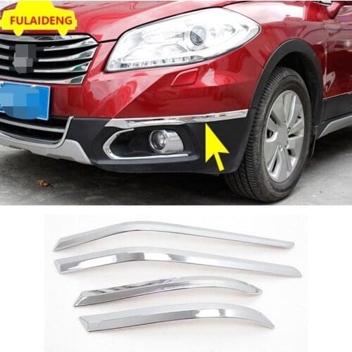 4pcs For Suzuki SX4 S-Cross over 2014-2018 ABS Chrome Front Rear Bumper Corner Cover Car Styling Accessories
