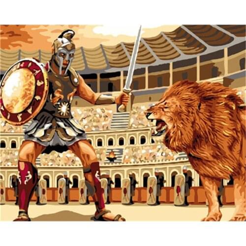 Diamond Painting Fierce Lion Cross Stitch 5D DIY Needlework Full Square Drill Diamond Embroidery Animal Home Decor