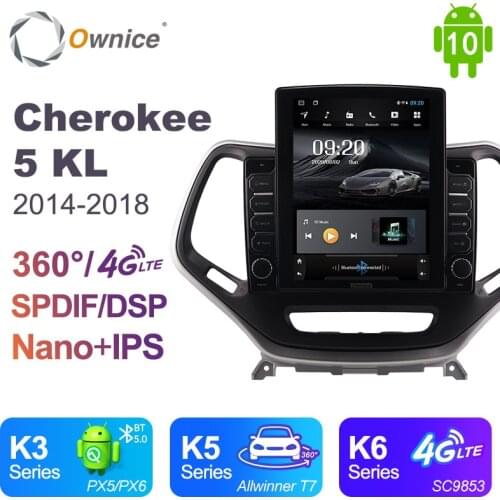 Android 10.0 Ownice Autoradio 2 Din for Jeep Cherokee 5 KL 2014 - 2018 Car Radio Auto GPS Navigation Multimedia DSP 360 Panorama
