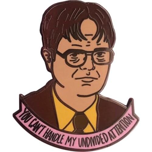 The Office Rainn Badge handle my undivided attention Brooch Tv quote jewelry