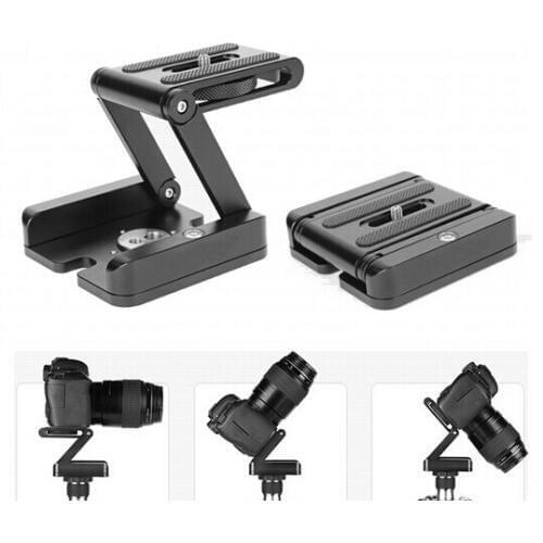 All-metal Z-folding pan/tilt Desktop tripod gimbal quick release plate folding gimbal Z-shaped gimbal PTZ tripod head