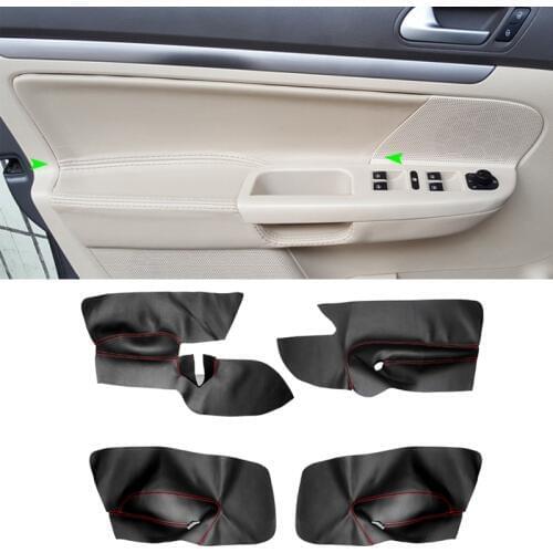 Left Hand Drive Microfiber Leather Door Panel Cover For VW Golf 5 Jetta 2005 - 2009 Car Door Armrest Panel Cover Sticker Trim