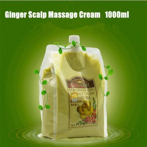 Ginger Scalp Massage Cream Hair Mask Care Prevent Hair Loss Frizz Refreshing Beauty Salon 1000ml