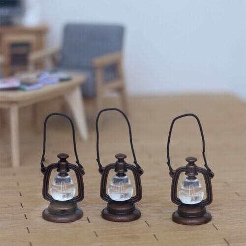 Dollhouse Mini Retro Oil Lamp For 1/12 Miniature Dollhouse Food Doll Kitchen Doll Model Toys Play For ob11 43*23mm Gift Dri K8N7