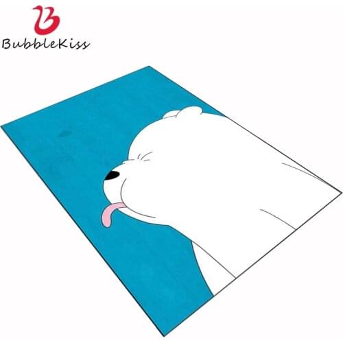 Bubble Kiss Cartoon Rectangle Carpets For Living Room Cute White Bear Rug Kids Room Polyester Carpet Children Crawl Mat Rug