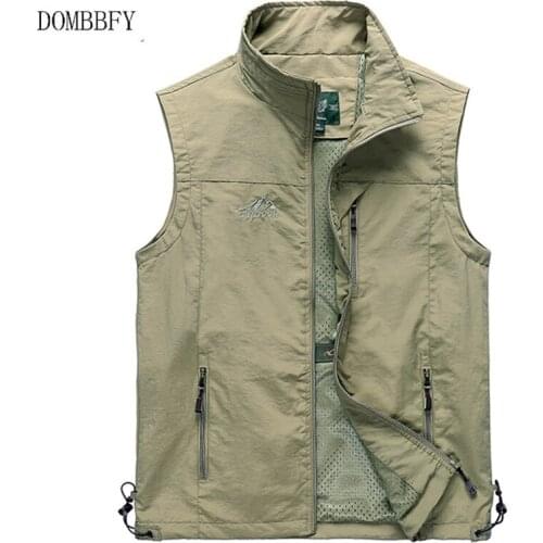 Mens Casual Thin Vest Spring Summer Breathable Multi Pocket Sleeveless Jacket Outwear Waistcoat Travels Photographer Vest 5XL