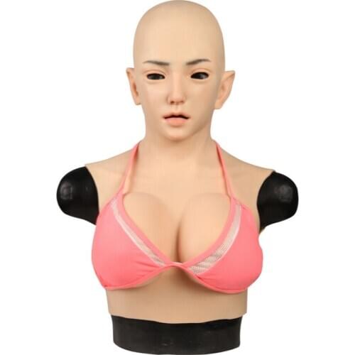 Soft Silicone Forms Female Face Cosplay Props and D-cup Breast Shapes Suitable for Drag Queens and Transgenders
