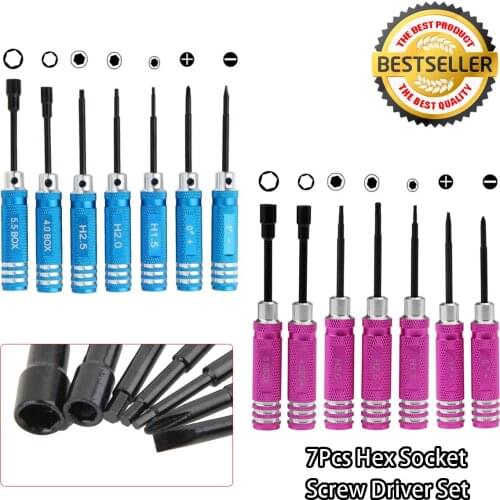 7Pcs Hex Socket Screw Driver Set Steel Screwdriver Screw Driver Bits Repair Tool Kit