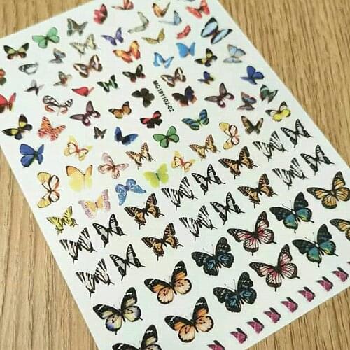 Newest MG1102-02 butterfly 3d nail stickers art self-adhesive DIY decorations tools back glue nail decals