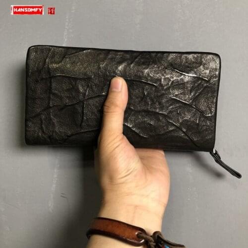 2021 New Leather Wallet Mens Long Zipper Tide Pattern Mobile Phone Clutch Bag Men Card Holder Wallets Male Personality Purses