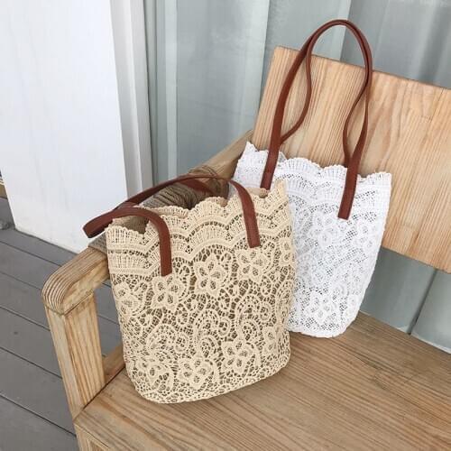 2020 New Fashion Luxury Lace Handbag Women Large Tote Bag Female Bucket Shoulder Bags Lady Lace Bag Shopping Bag KL1106