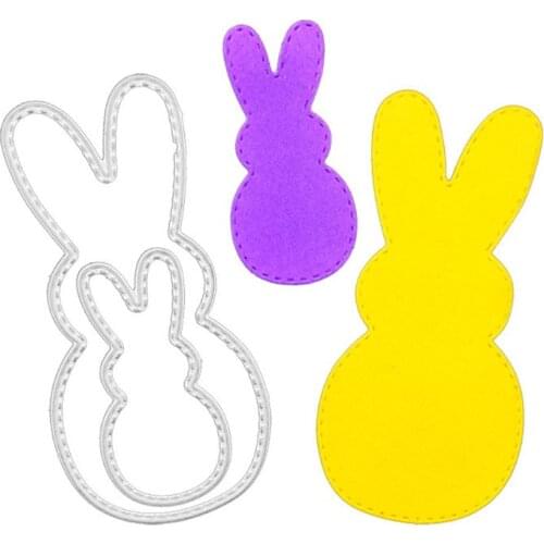 Easter Rabbit Mother and Child Metal Cutting Dies Stencil Scrapbooking DIY Album Stamp Paper Card Embossing Decor Craft