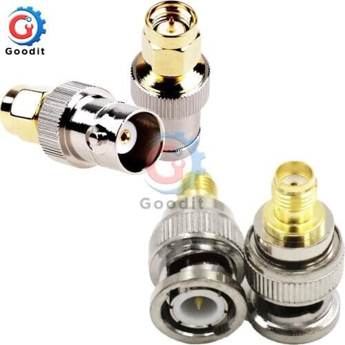 2Pcs/set BNC Female Male Adapter Buchse Jack To SMA Male Female Plug Stecker RF Connector