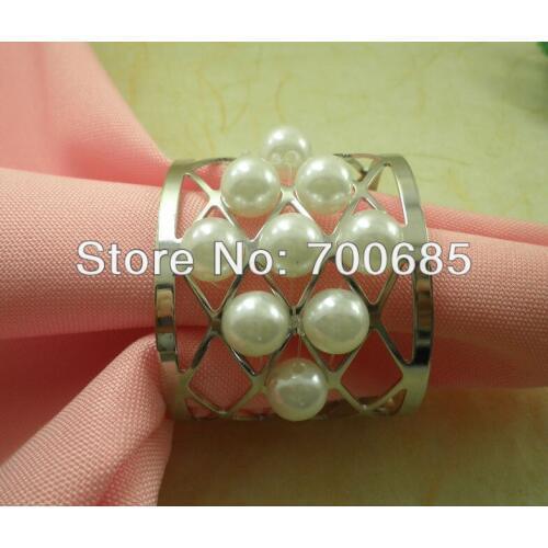 Pearl napkin rings beaded wedding
