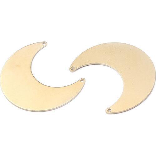 10pcs Charms Flat Moon Shape Elegant Pendant Raw Brass Bohemia Earring Fashion Necklace Jewelry Making Findings