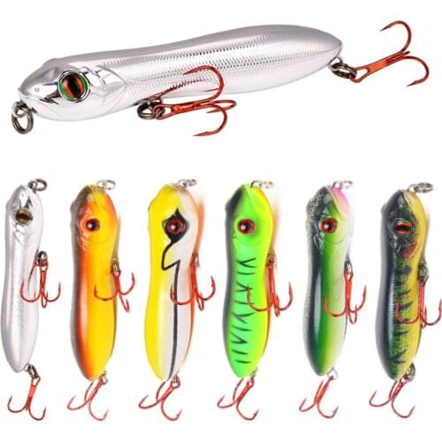 1Pcs 10.5cm 16g Snake Head Pencil Fishing Lures Floating Crankbait with Red Hooks Tackle Sea Bass Pike 3D Eyes Plastic