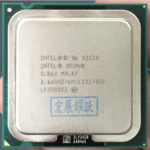 PC computer Intel Xeon X3330 Quad Core 2.66GHz LGA 775 95W 6M Cache Server CPU scrattered piece free shipping SLB6C EO
