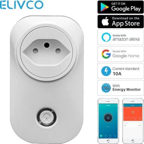 Brazil Smart Plug WiFi Socket With Energy Monitor Tuya APP Remote Control Works With Amazon Alexa Google Assistant