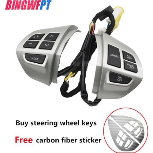 Silver Cruise Control switch steering wheel buttons for Mitsubishi ASX Outlander XL 2007-2012 with Sticker