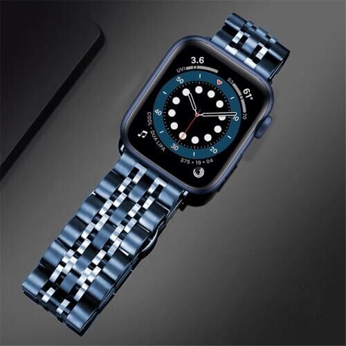 Link Bracelet for apple watch 6 5 4 3 se 44mm 40mm band Business Stainless Steel strap for iwatch bands Replacement watchband