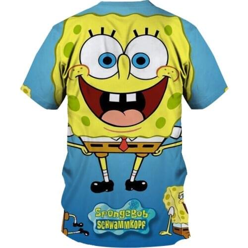 Stylish Men & Women Fun Sponge Family T-Shirts 3D Printed Trendy Sports T-Shirts Tops Men & Women Plus T-Shirts Fir
