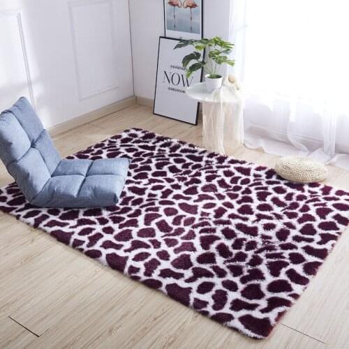 Printed Tatami Mat Long Plush Carpets Silky Carpet Bedroom Bedside Non-Slip Rugs Floor Pad Coffee Table Living Room Door Mats