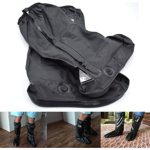 Universal waterproof shoe cover, waterproof and reusable motorcycle riding bicycle boots rain shoe cover with reflector