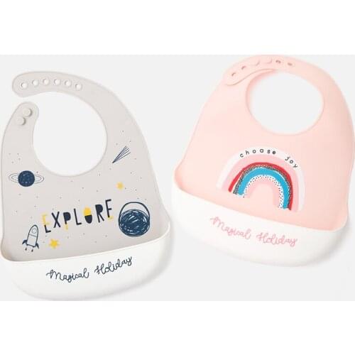 New baby waterproof bib baby eating bib summer men and women children silicone super soft saliva pocket