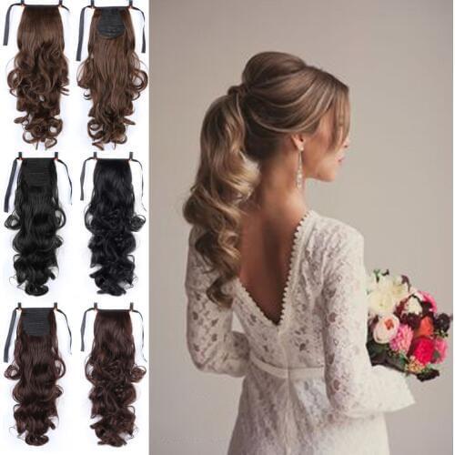 XUANGUANG Ponytail Synthetic Cruly Ponytail Hair Tie hair with rope Natural Wave Pony Tail Fake Hair Clip In Ponytail Hair