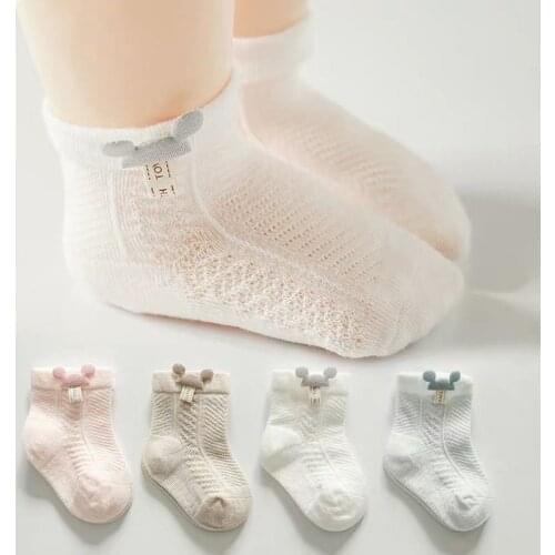 1 Pair Summer Mesh Socks for Newborns Baby Solid Color Socks for Girls Thin Soft Cotton Boy Child Socks Infants