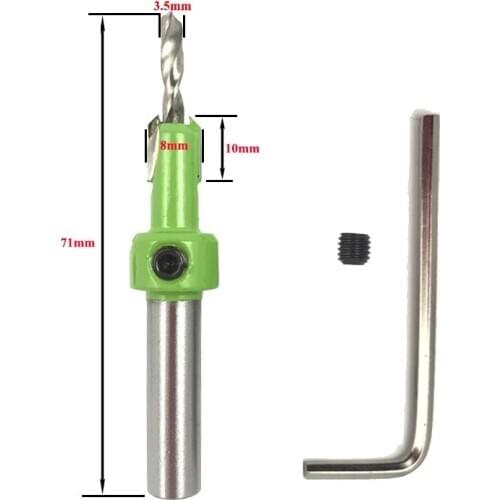 1pc 8mm Shank HSS Woodworking Ti Countersink Rounter Bit Screw Extractor Remon Demolition Wood Milling Cutter Bit MC02030