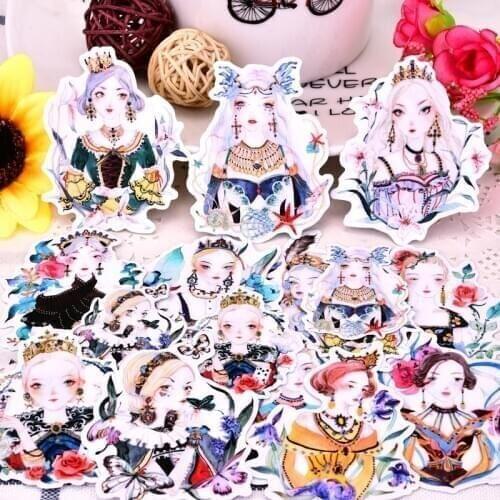 17pcs Creative cute self-made Goddess spring girls scrapbooking stickers /decorative sticker /DIY craft photo albums Waterproof