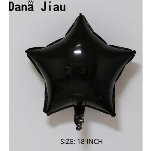 18inch black color Pentagram Shaped Foil Balloon wedding Birthday Party Decoration Air Ballons Event star Baloon