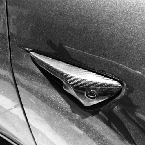 2pcs Car Carbon Fiber Camera Cover Trim Fit for Tesla Model3 2017 2018 2019 Car Camera Cover styling accessories