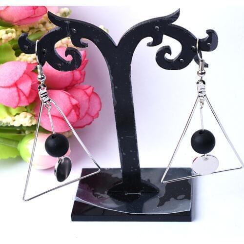 2020 Europe and the United States minimalist style retro triangle pearl multi-layer design long earrings jewelry women