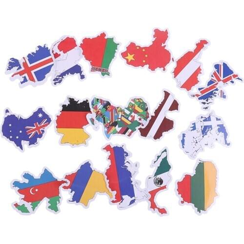 50 Pcs Countries Map Travel Sticker DIY Scrapbooking Suitcase Laptop Car Motorcycle National Flags Stickers Toys for Children